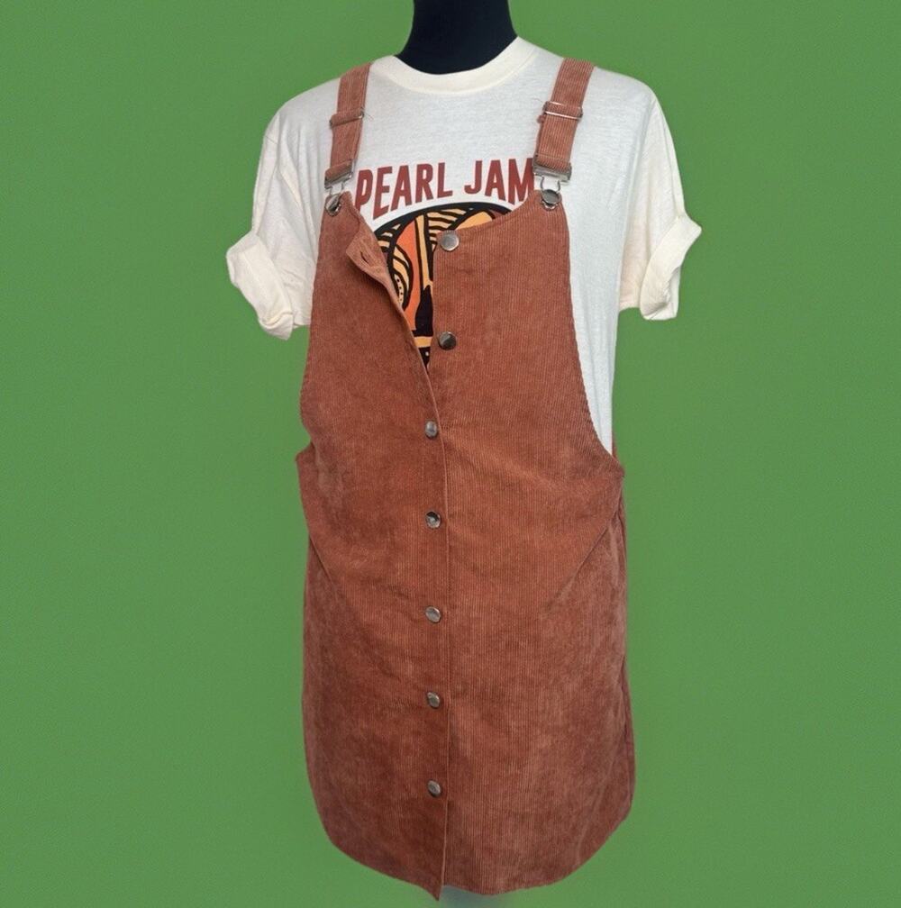 Rust Courderoy Overall Dress | Geek Academia | Boho Soft Cottagecore Grunge 90s